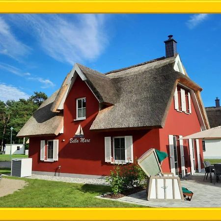 Modernes Reetdach-Ostseeferienhaus Bella Mare, Insel Usedom Mit Sauna, Kamin & Sonnenterrasse Zirchow المظهر الخارجي الصورة