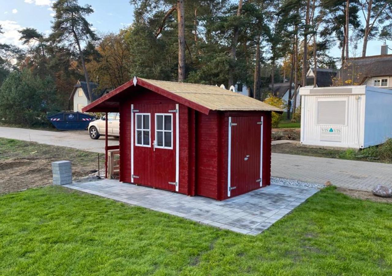 Modernes Reetdach-Ostseeferienhaus Bella Mare, Insel Usedom Mit Sauna, Kamin & Sonnenterrasse Zirchow المظهر الخارجي الصورة