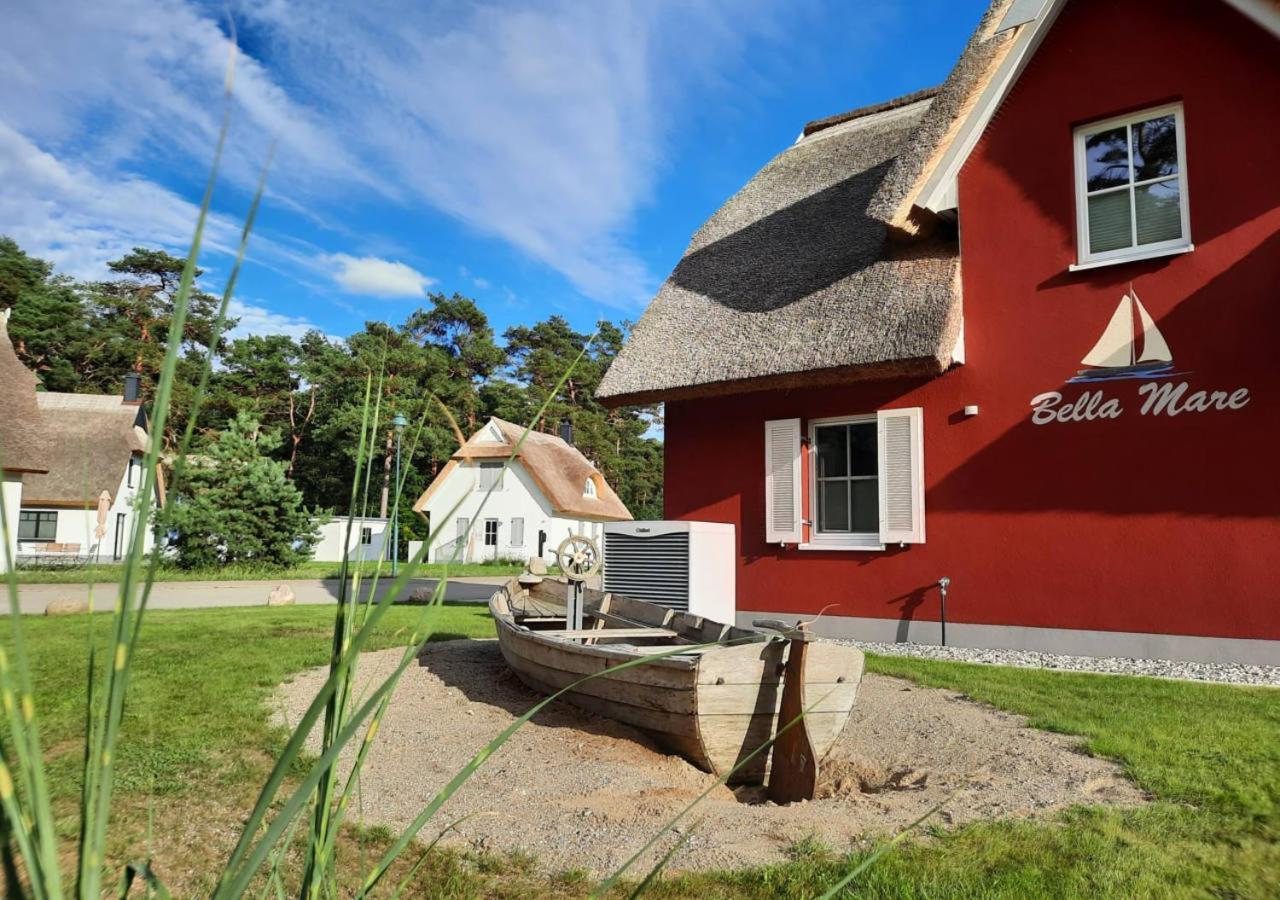 Modernes Reetdach-Ostseeferienhaus Bella Mare, Insel Usedom Mit Sauna, Kamin & Sonnenterrasse Zirchow المظهر الخارجي الصورة