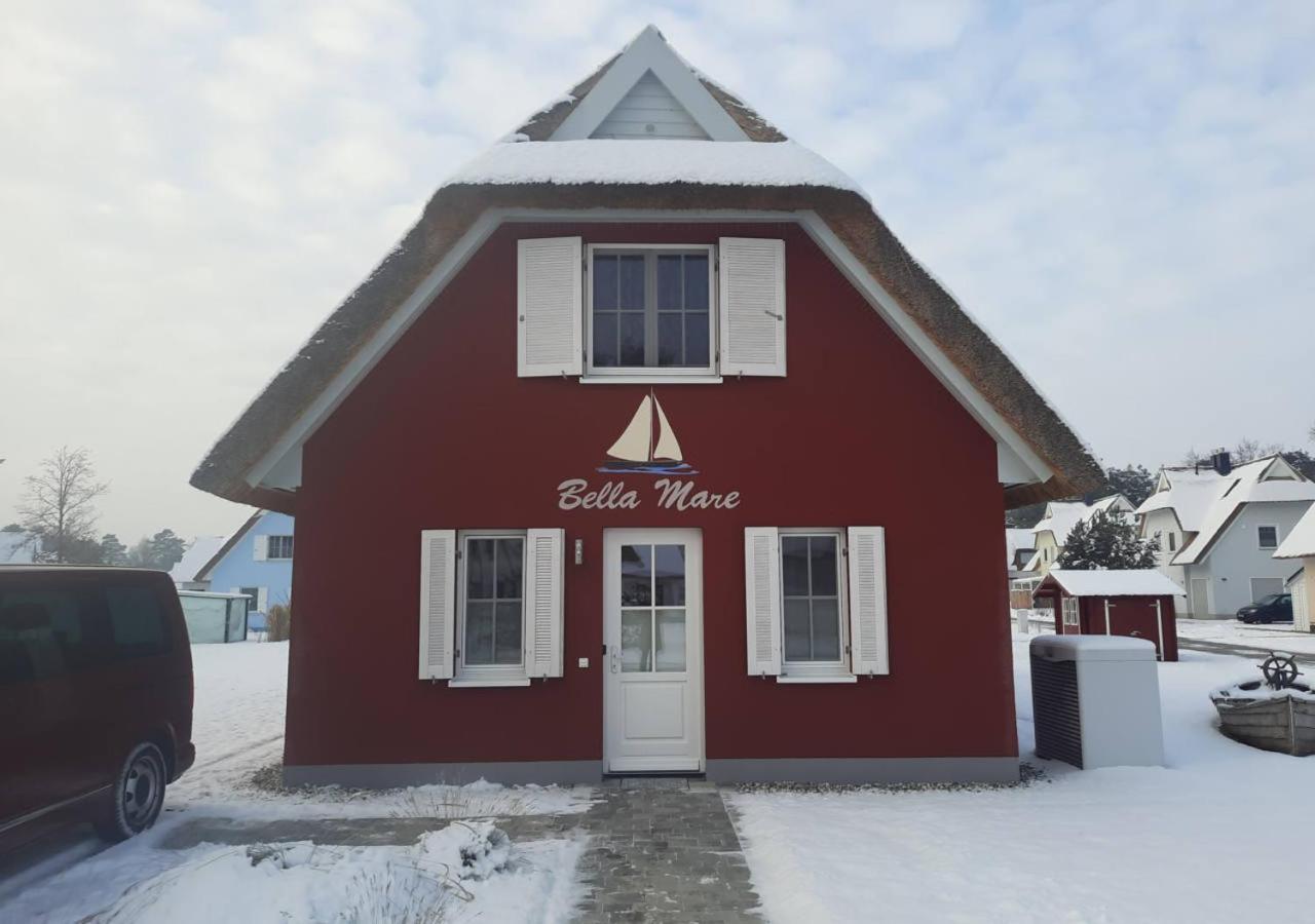 Modernes Reetdach-Ostseeferienhaus Bella Mare, Insel Usedom Mit Sauna, Kamin & Sonnenterrasse Zirchow المظهر الخارجي الصورة