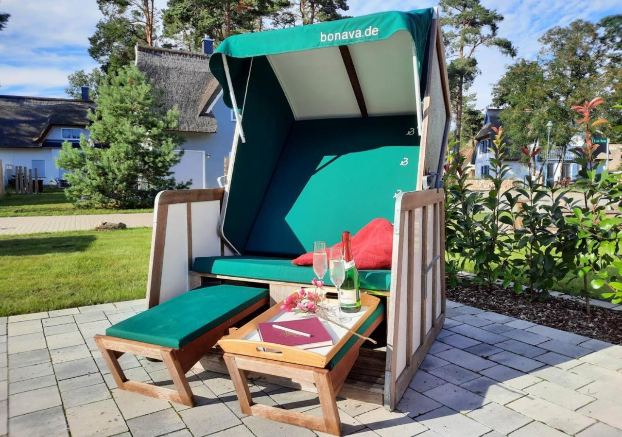 Modernes Reetdach-Ostseeferienhaus Bella Mare, Insel Usedom Mit Sauna, Kamin & Sonnenterrasse Zirchow المظهر الخارجي الصورة