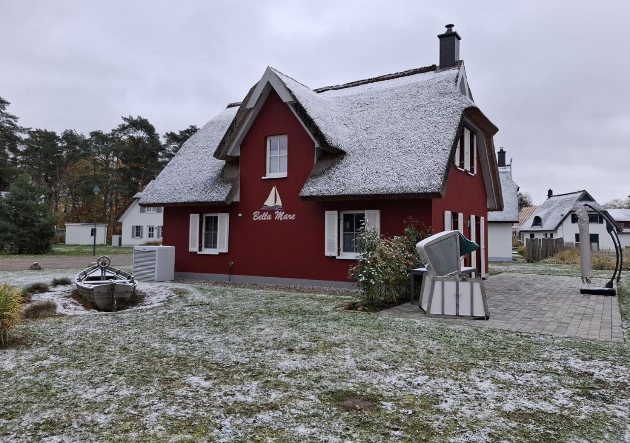 Modernes Reetdach-Ostseeferienhaus Bella Mare, Insel Usedom Mit Sauna, Kamin & Sonnenterrasse Zirchow المظهر الخارجي الصورة